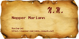 Nepper Mariann névjegykártya